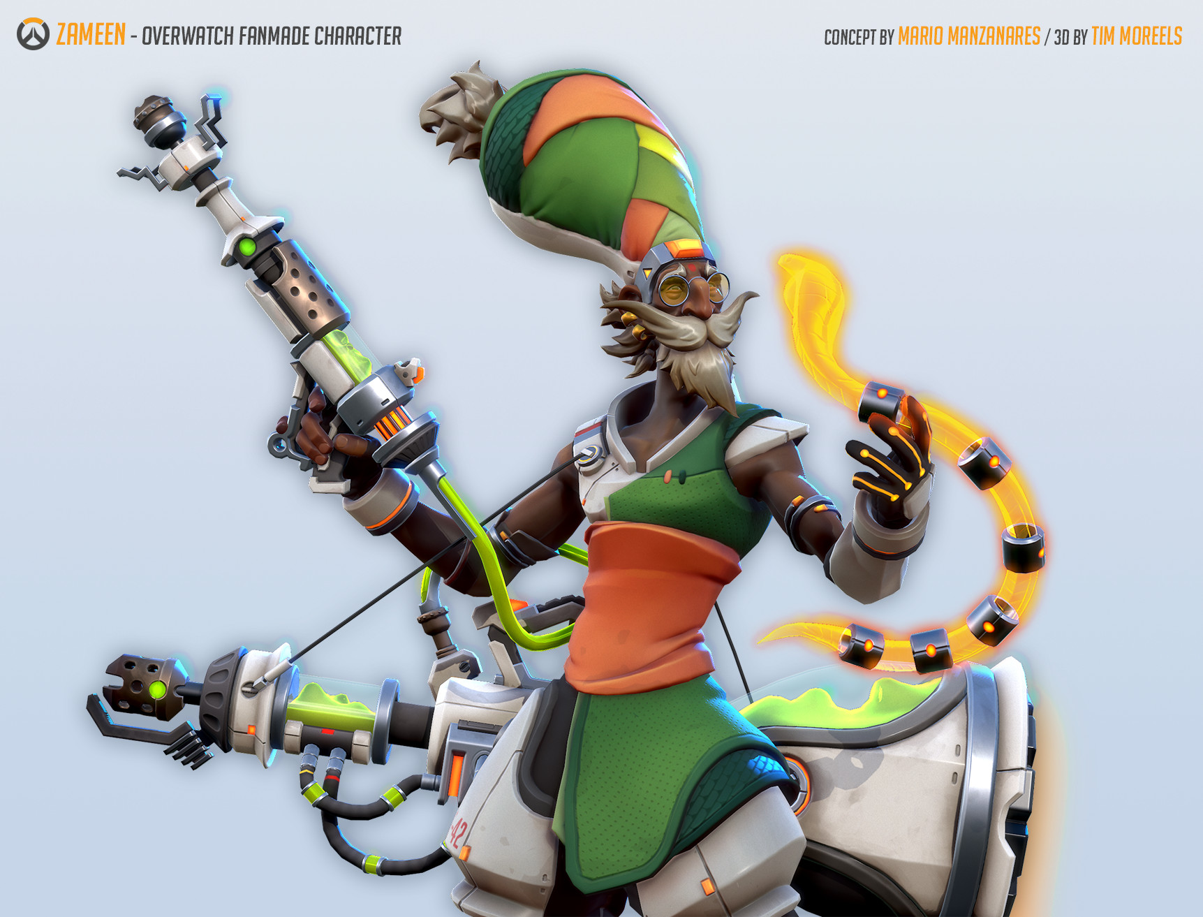 artstation zameen 3d overwatch fan made character tim moreels
