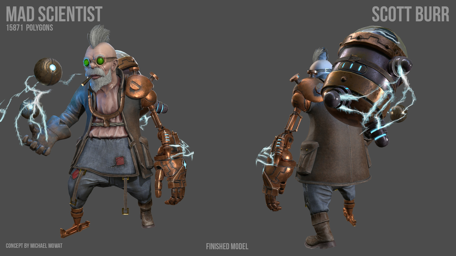 Mad scientist / Engineer character.
