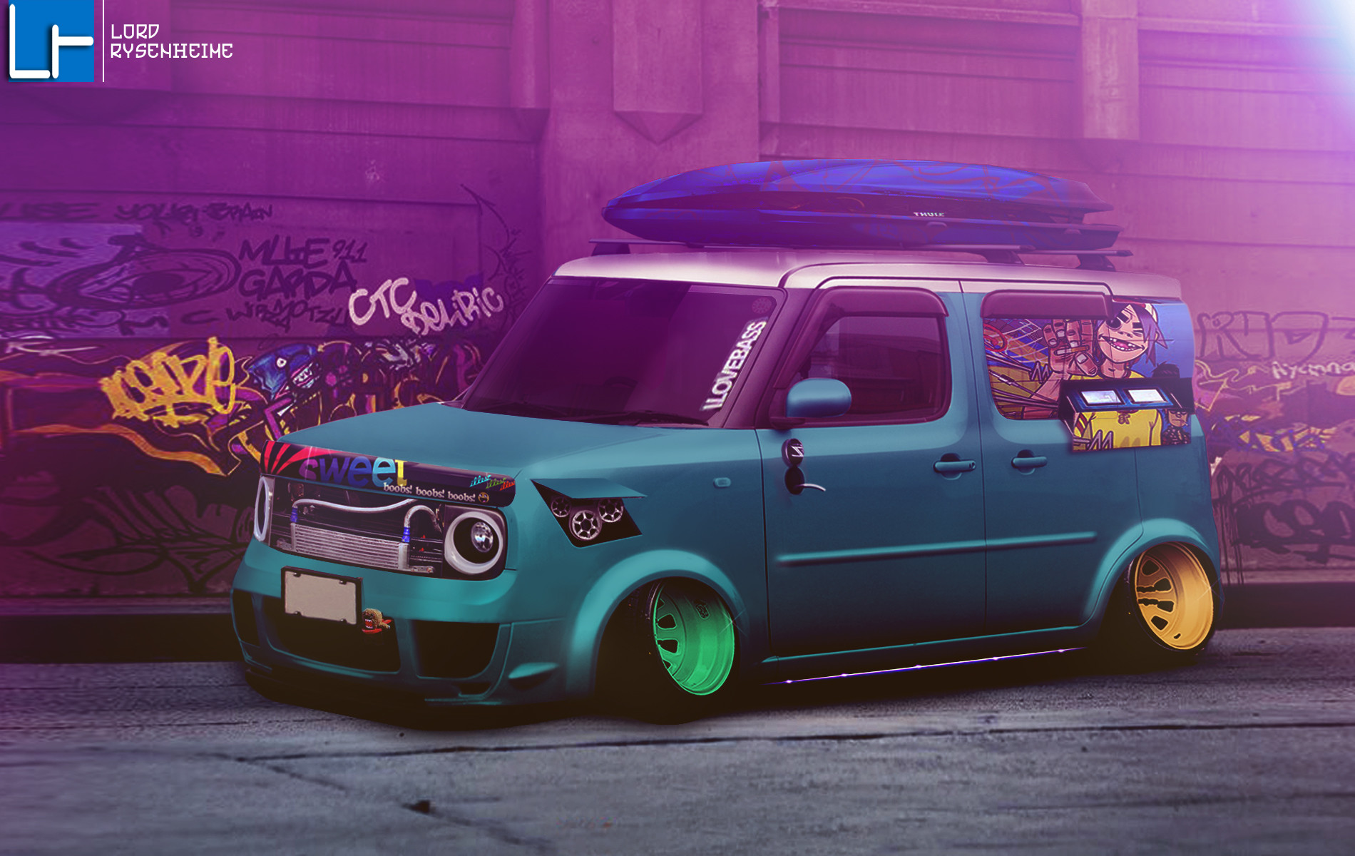 A nissan cube jdm for life version who loves bass hellaflushed slammed low ...