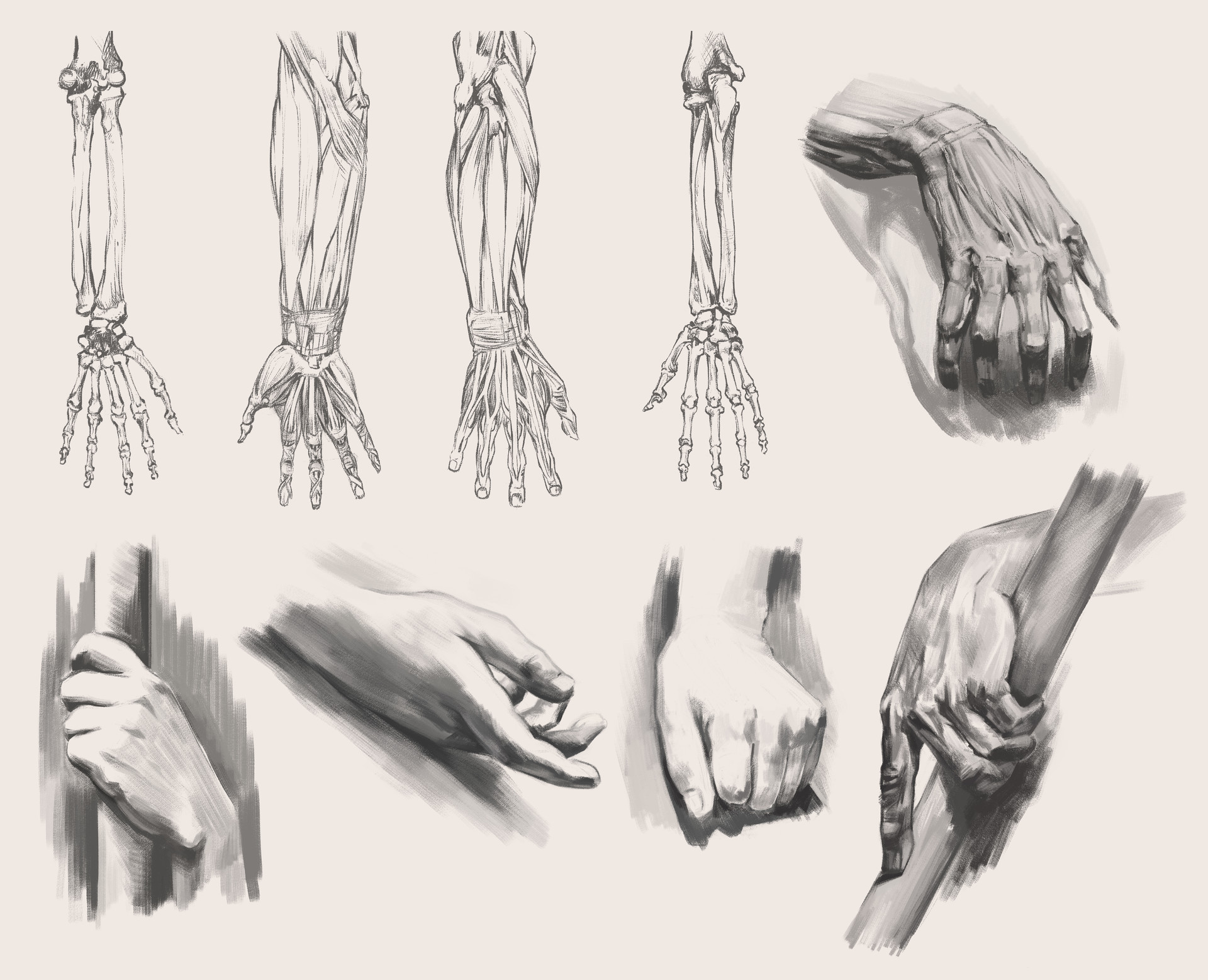 Artstation Hands Studies 2 Tsvetomir Zehov