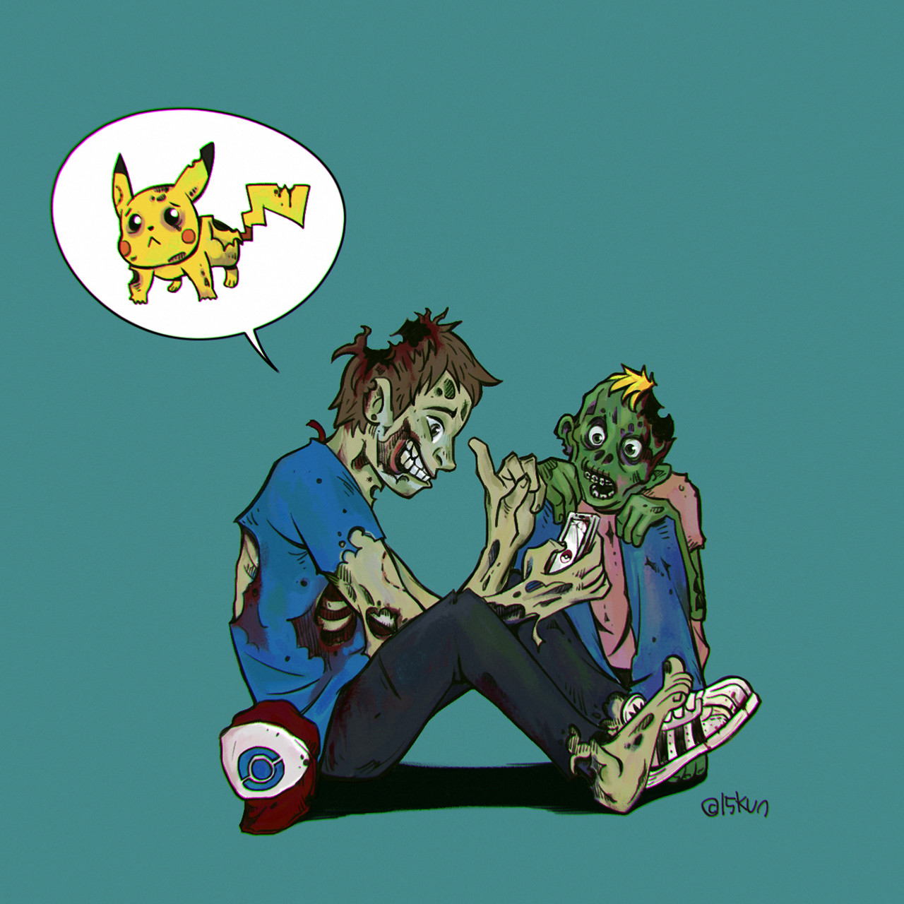 zombies eating pokemon