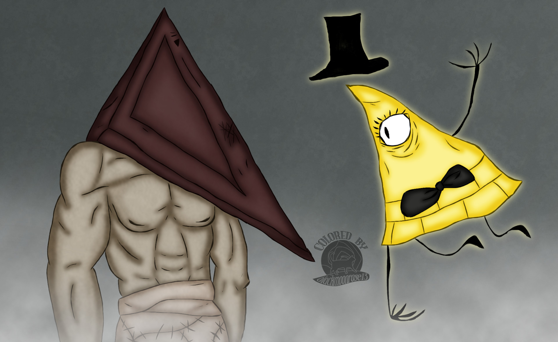 Pyramid Head and Bill Cipher Speed Paint. 
