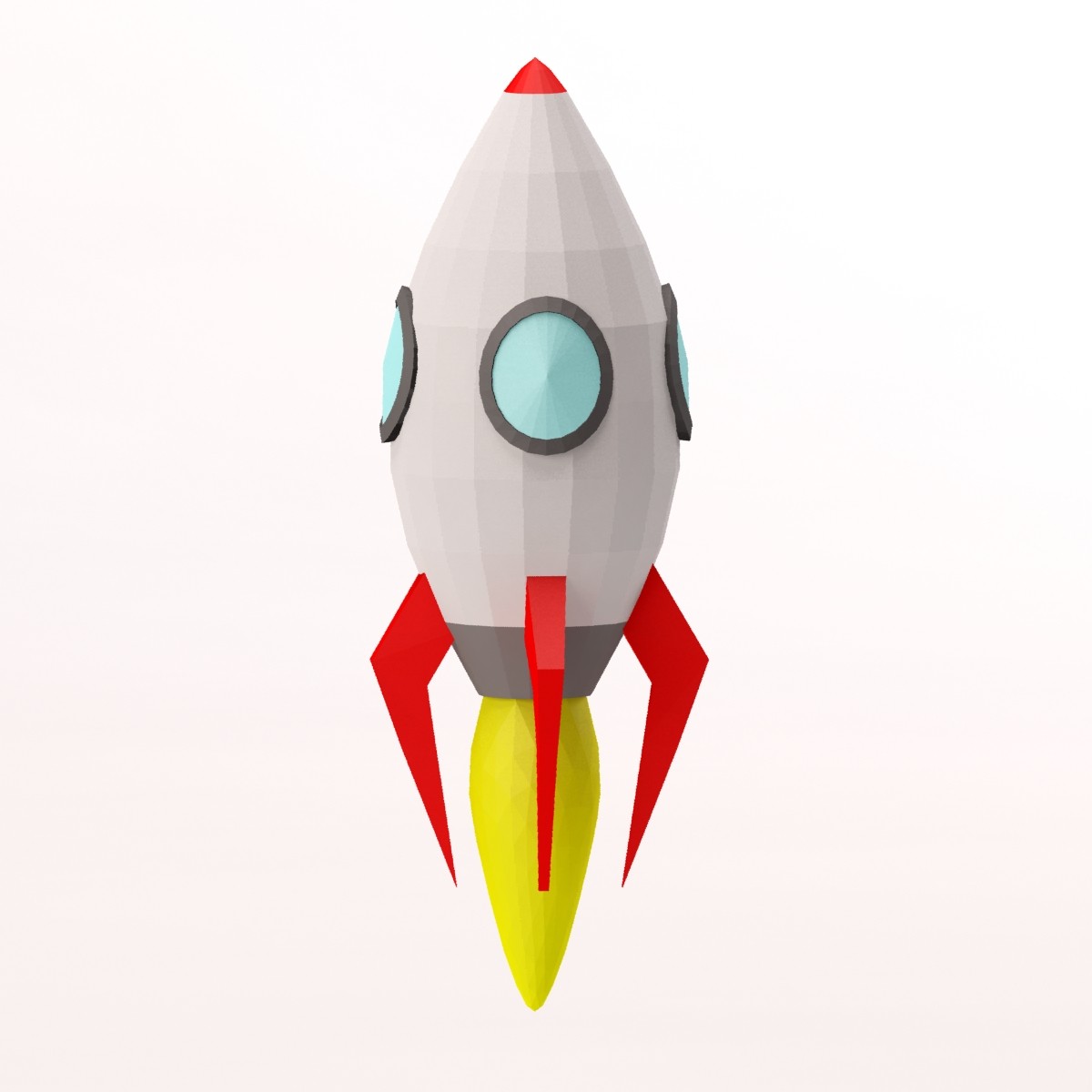 ArtStation - Cartoon low poly rocket