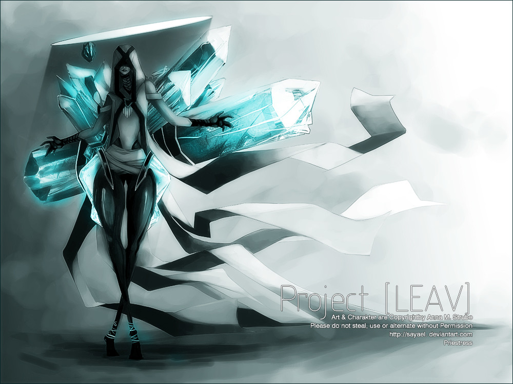 Crystal Priestress Monochrome Version