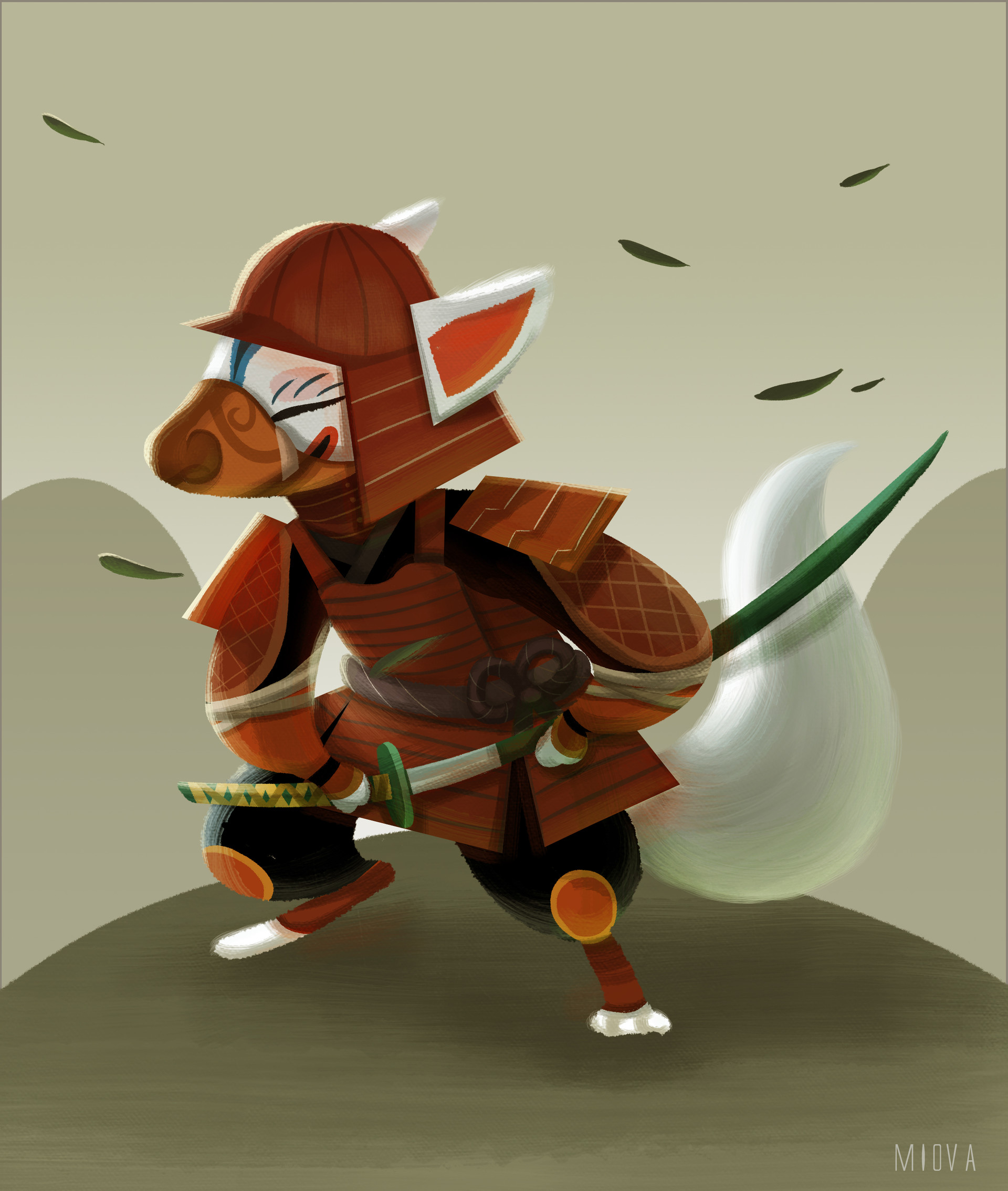 ArtStation Kitsune samurai