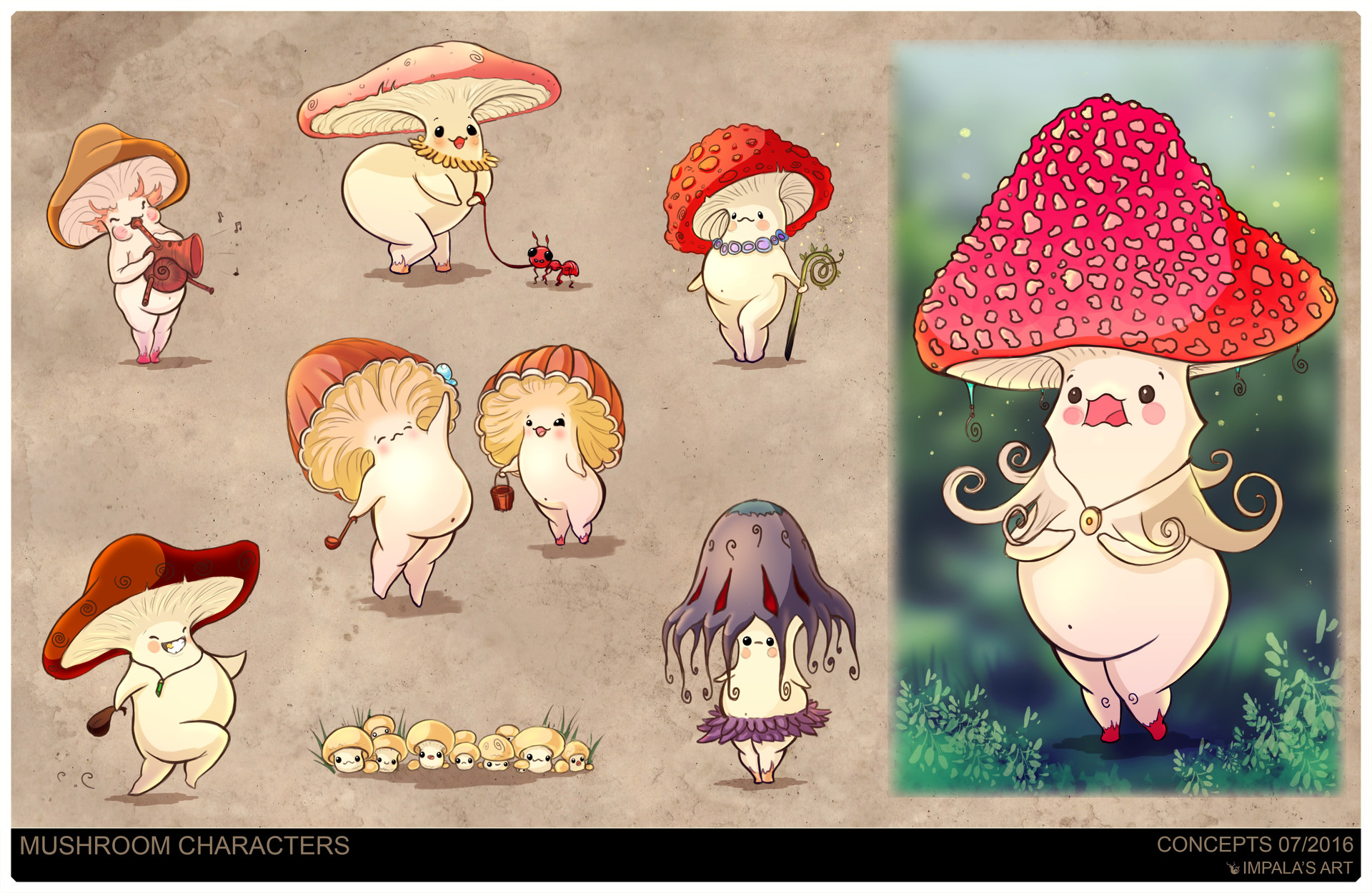 ArtStation Mushroom characters, Vlad Impala
