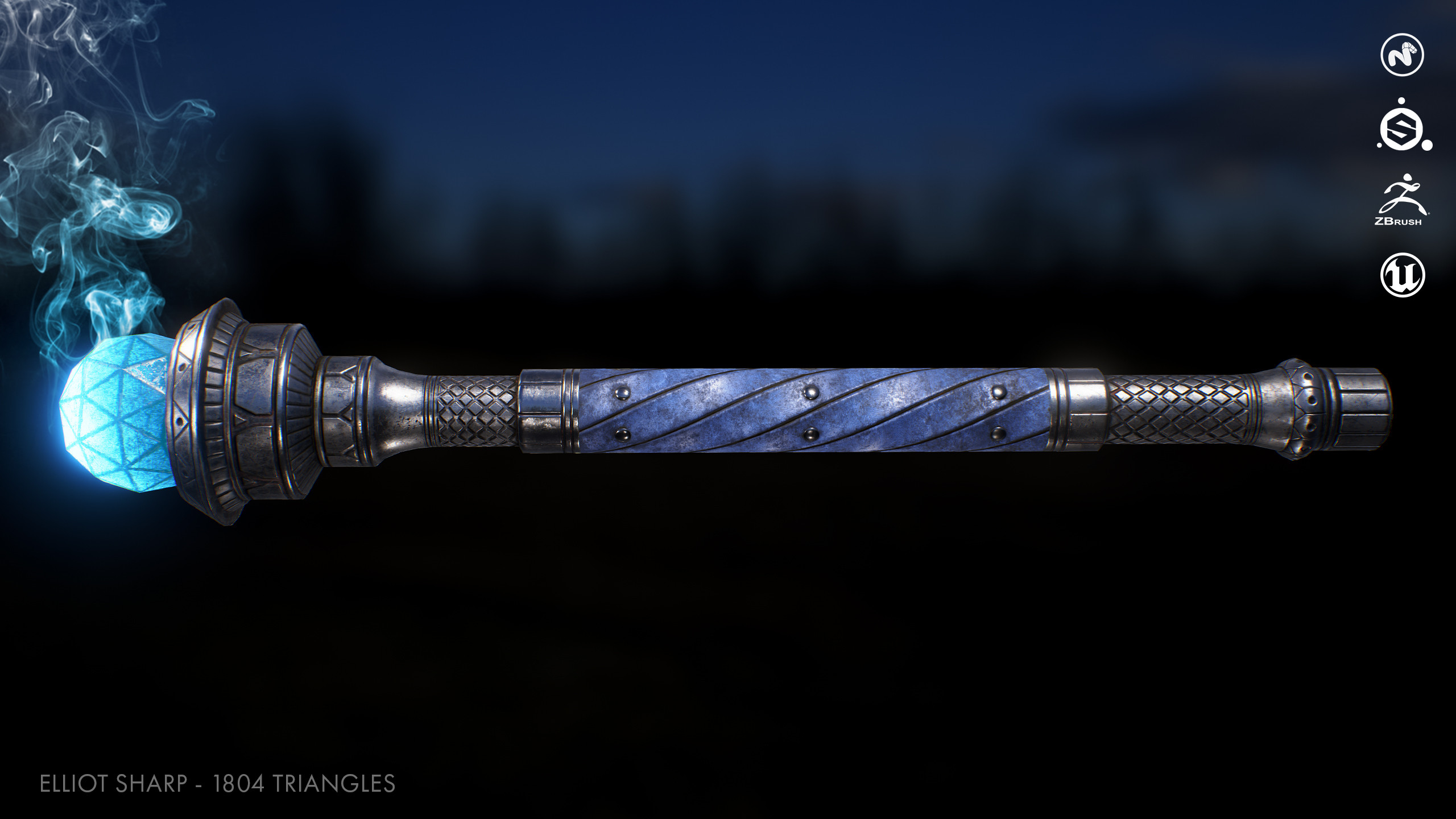 Elliot Sharp Freelance 3D Artist UE4 Caster Weapon Pack Elemental