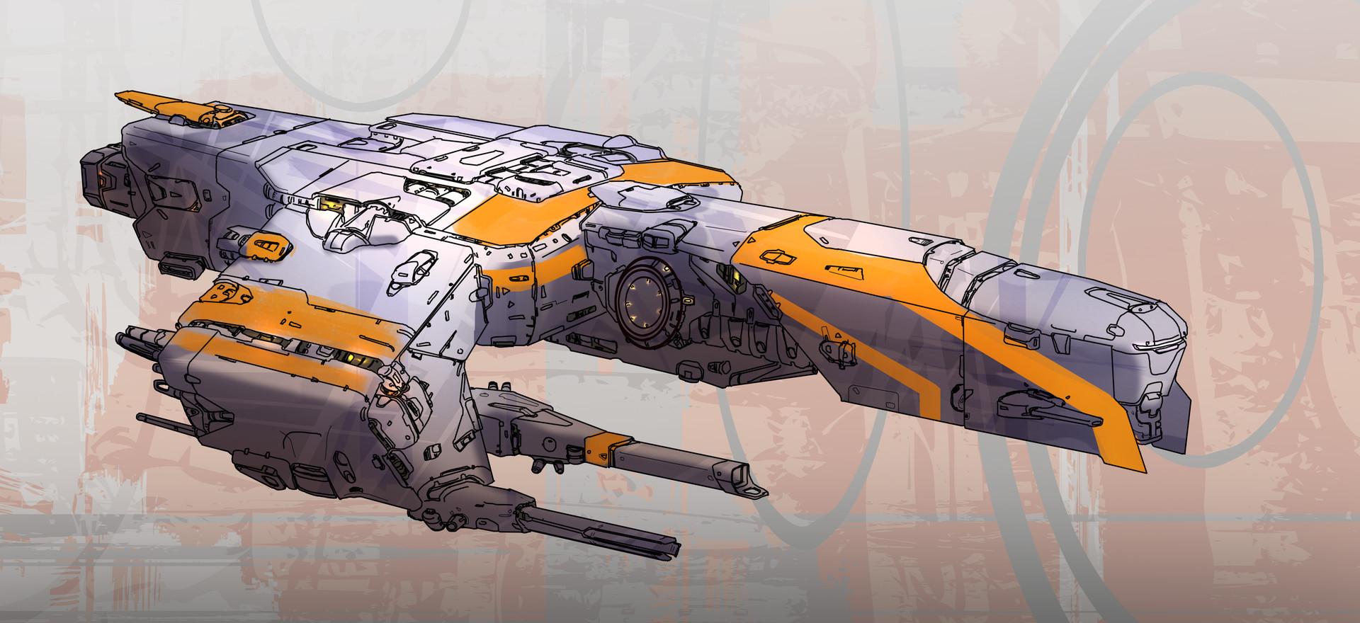 ArtStation - Spaceship from an old sketch, Alexey Rubakin