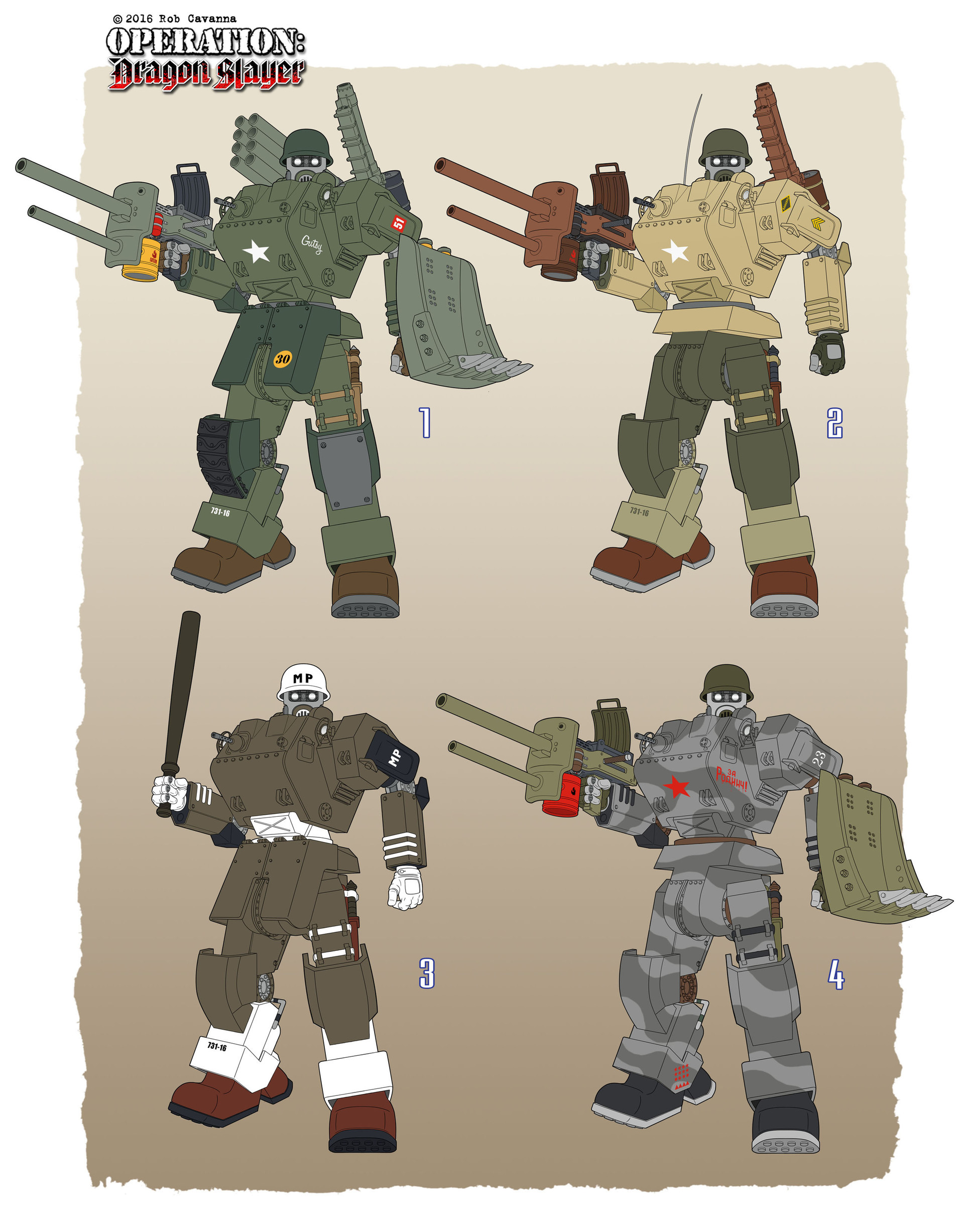 Artstation Big Joe Medium Wwii Mech Wip