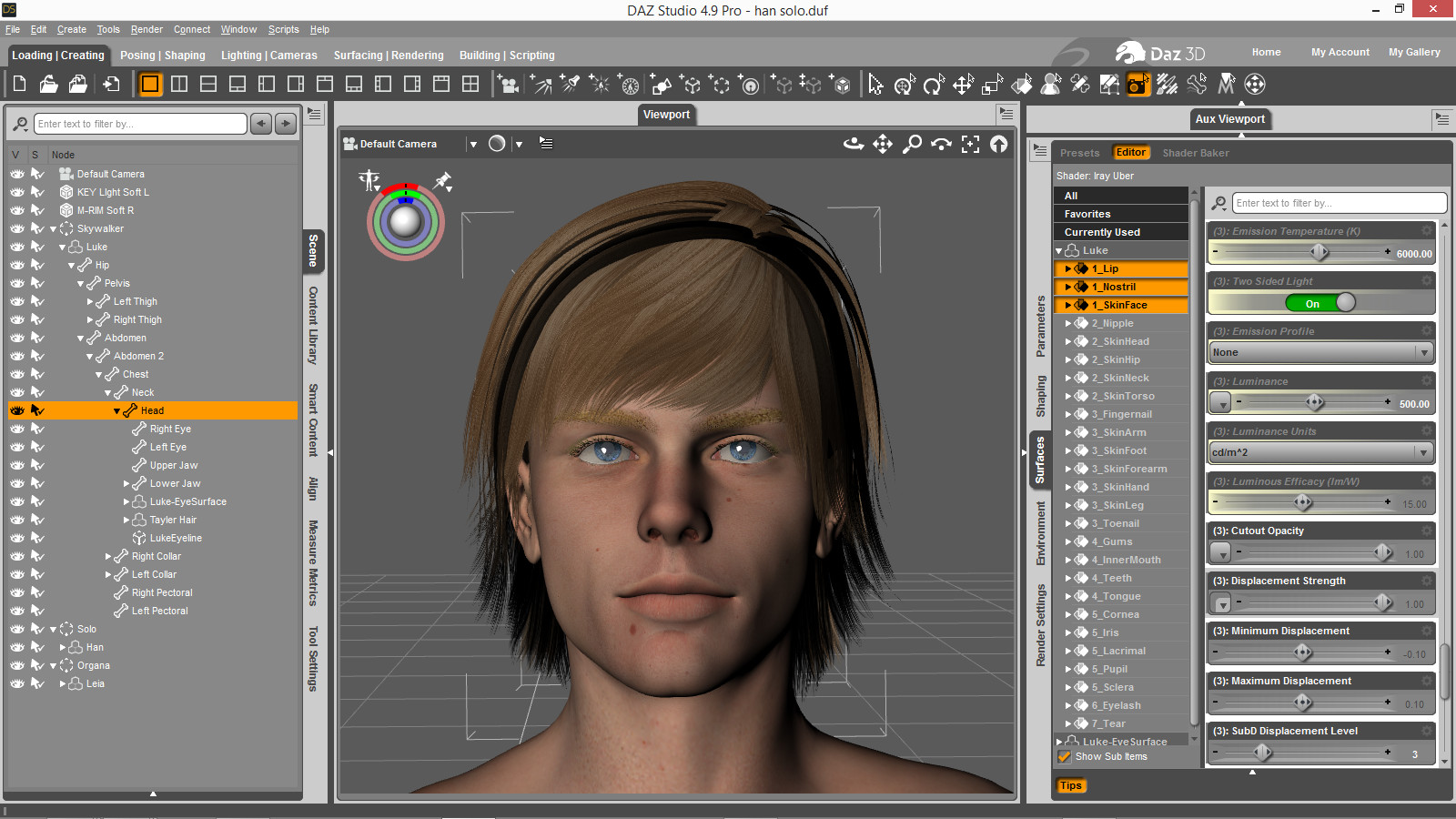 Adding Hair and Eye Surface Props