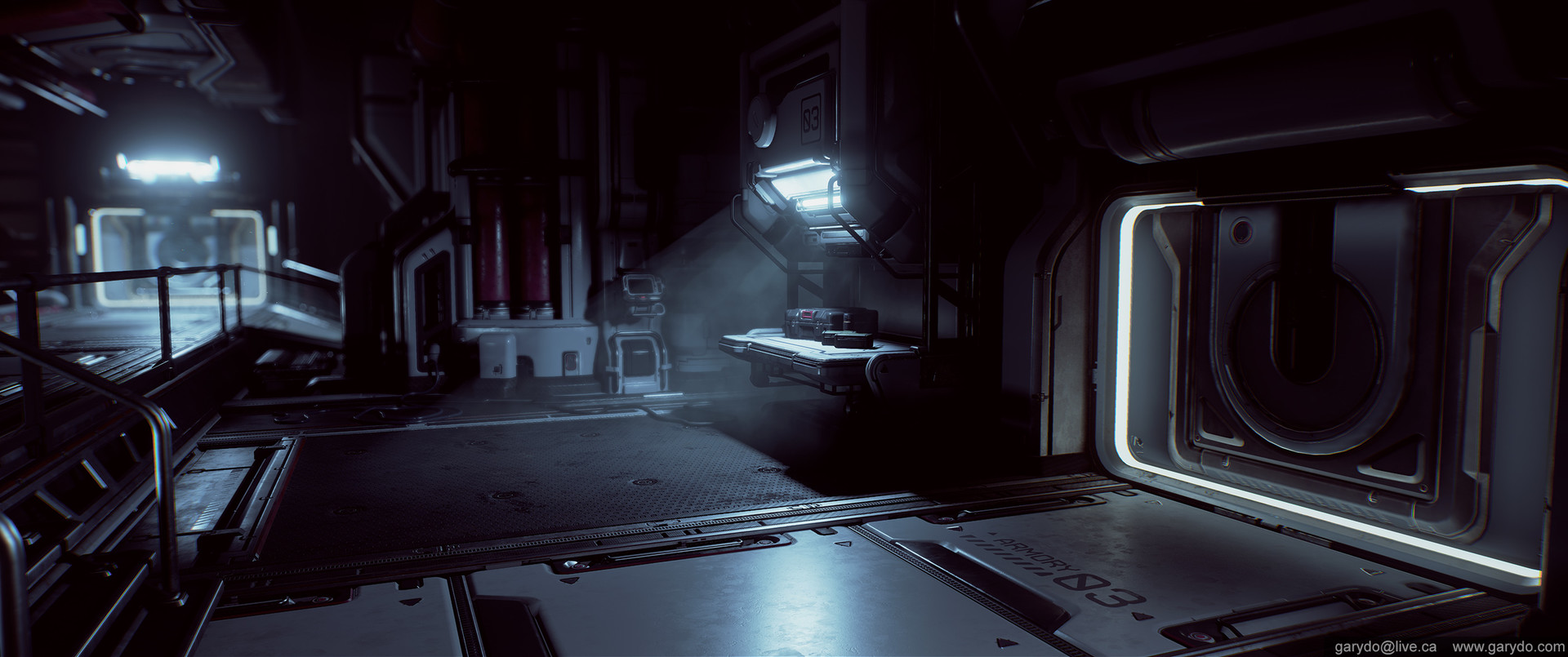 Artstation Sci Fi Armory Walkway Gary Do