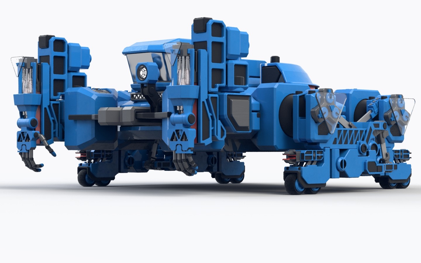Designing mars construction vehicle capable of walking and running with wheels (final)