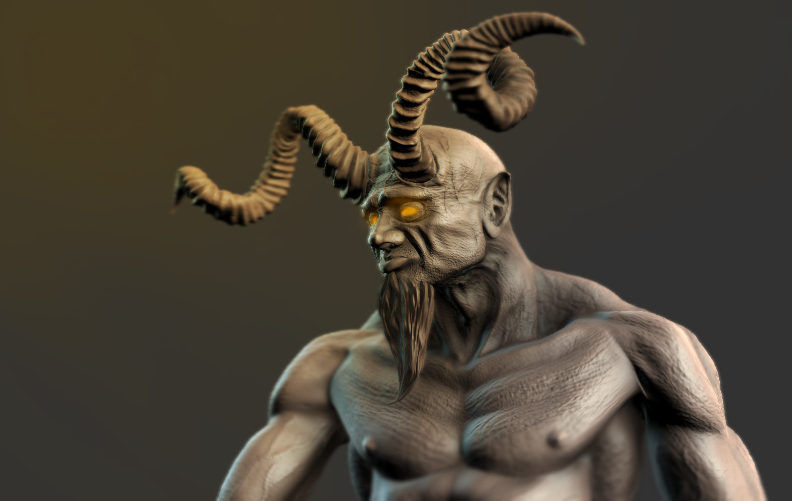 3D Creature posed close up