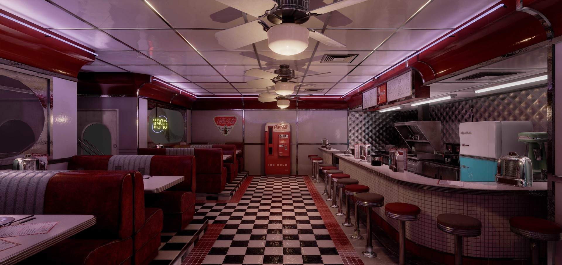50s diner light deals fixtures