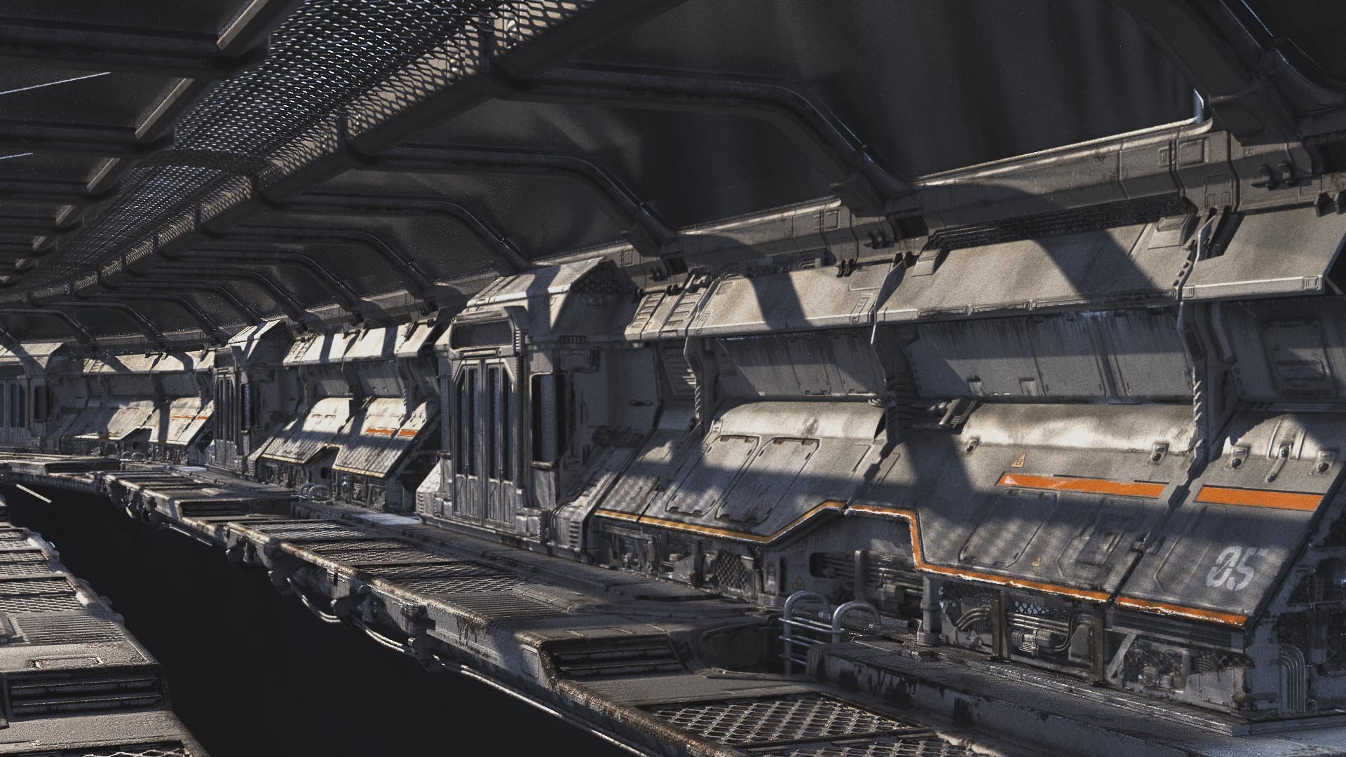 Artstation 3d Sci Fi Corridor Sci Fi The Station Luke Wilkins 3d L W