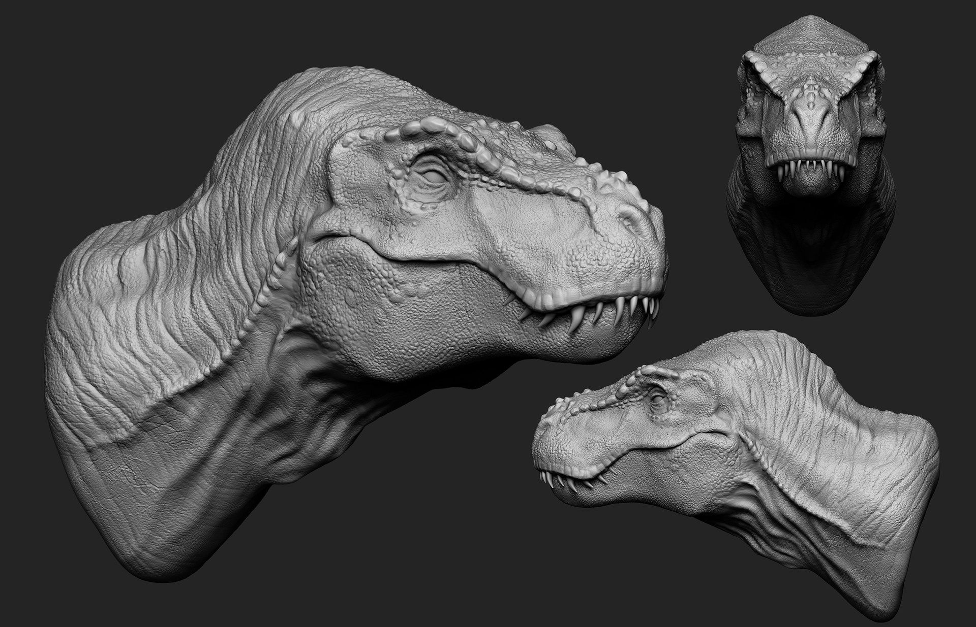 Artstation T Rex Head Model W I P Ahmad Amirul