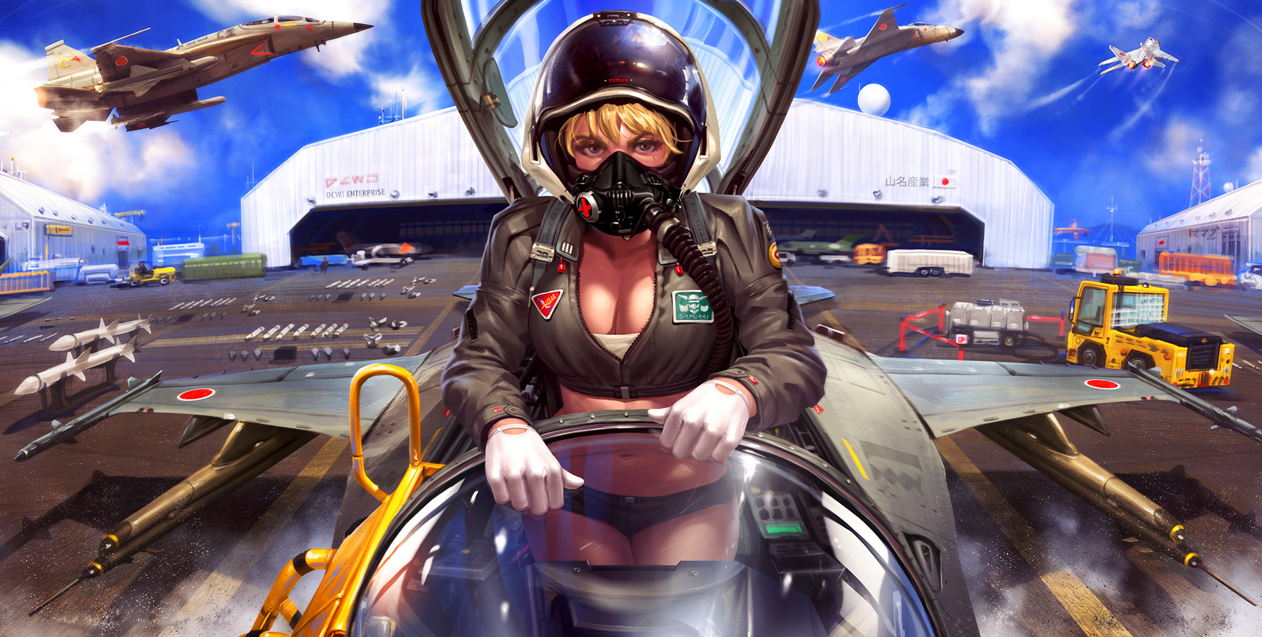 466783 airplane clouds crossover parody fan art original characters  2D spaceship anime long hair BB8 fighter pilot outfit anime girls  field Studio Ghibli brunette Star Wars  Rare Gallery HD Wallpapers