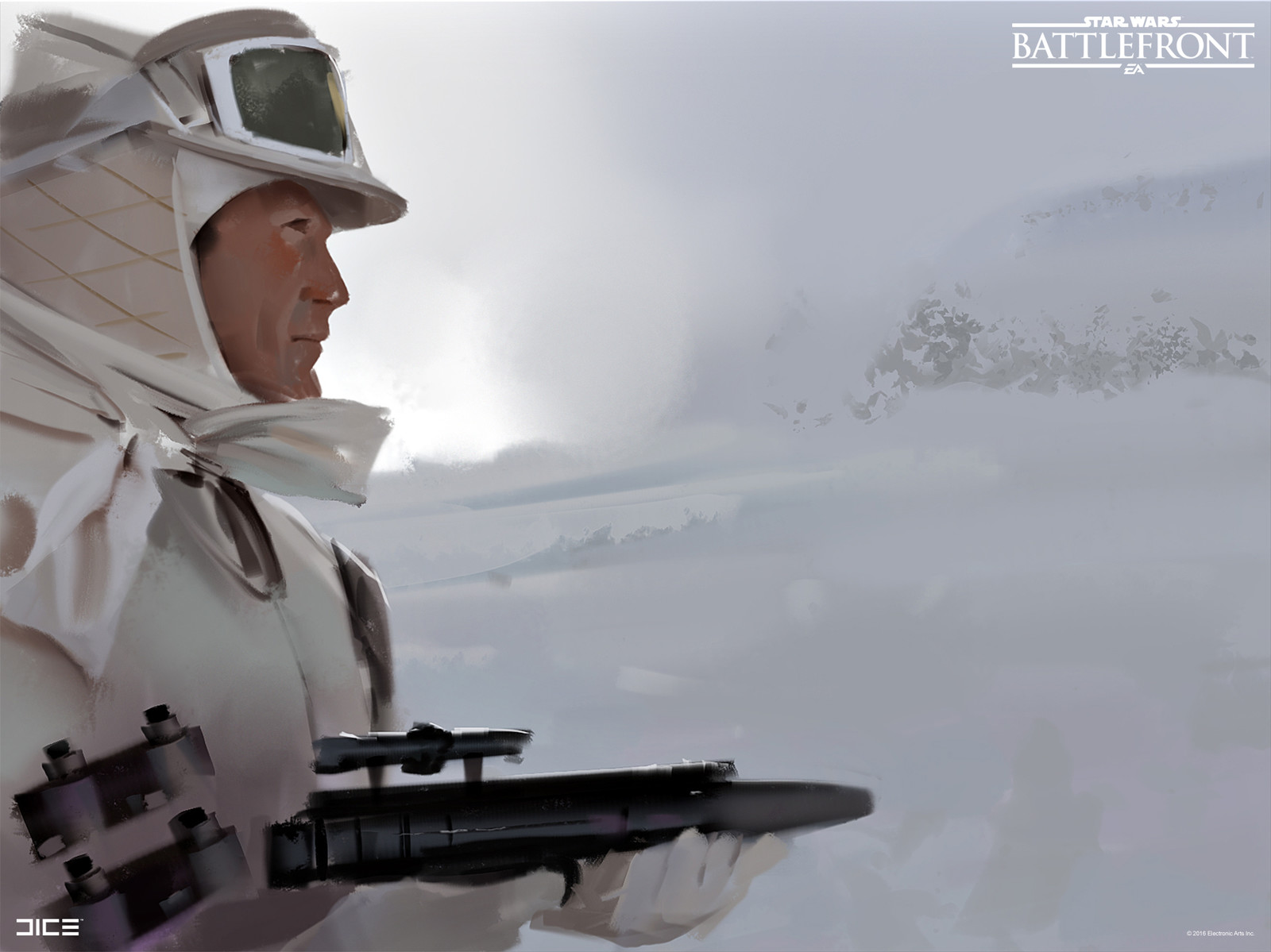 Style study from movie still for the 2015 Star Wars Battlefront game. (2013)