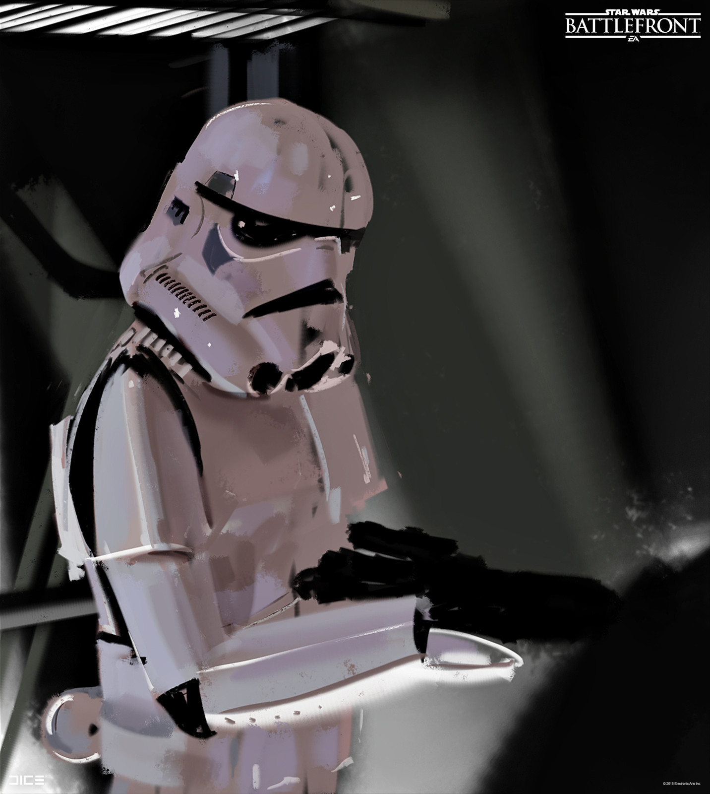 Style study from movie still for the 2015 Star Wars Battlefront game. (2013)