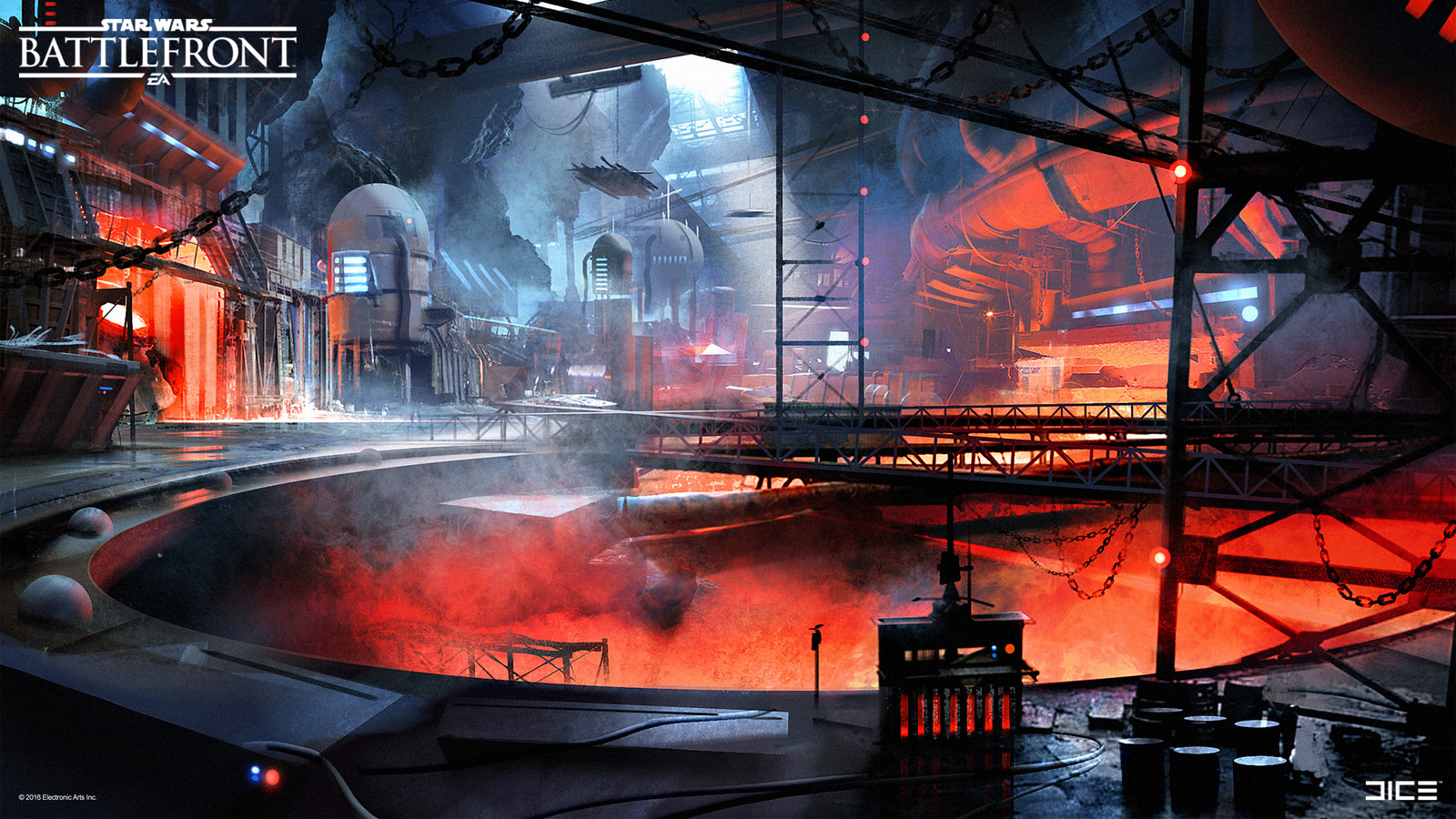 SoroSuub Factory Concept Art  for the Star Wars Battlefront Outer Rim DLC. (2015)