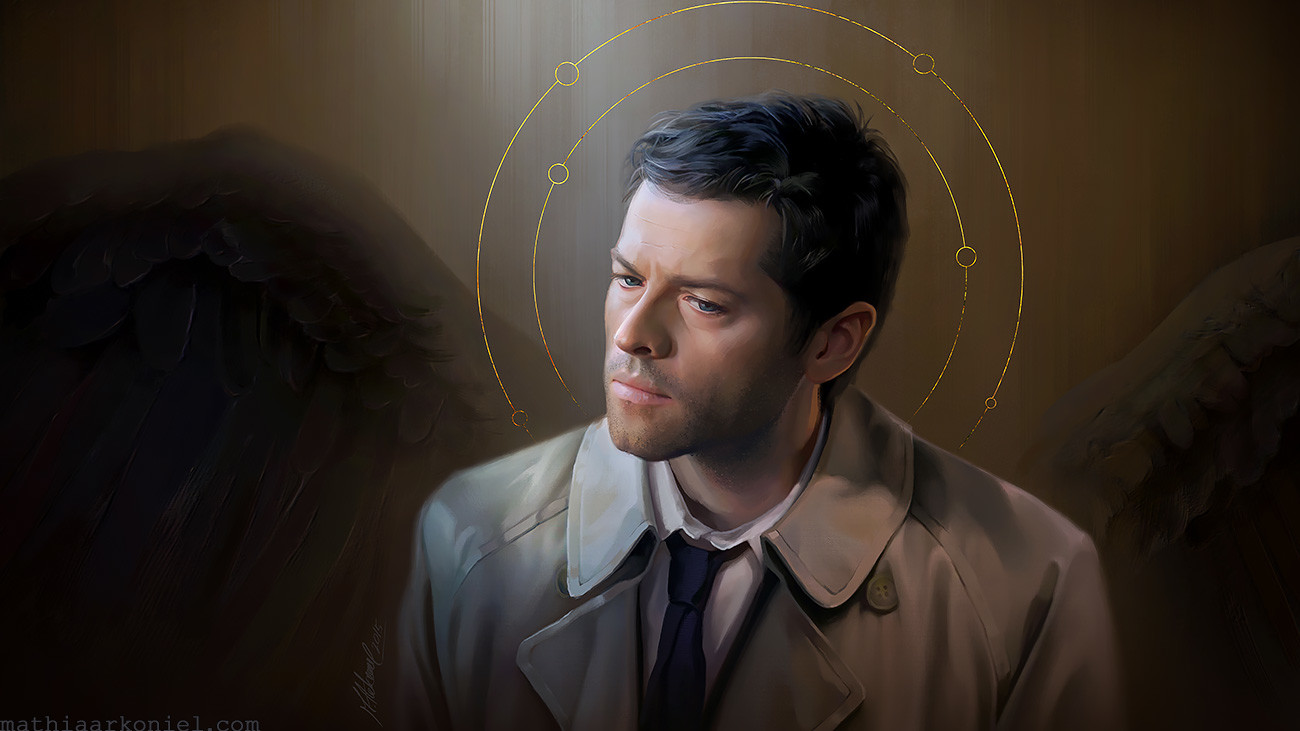 ArtStation - supernatural: Castiel, image size:1300x731