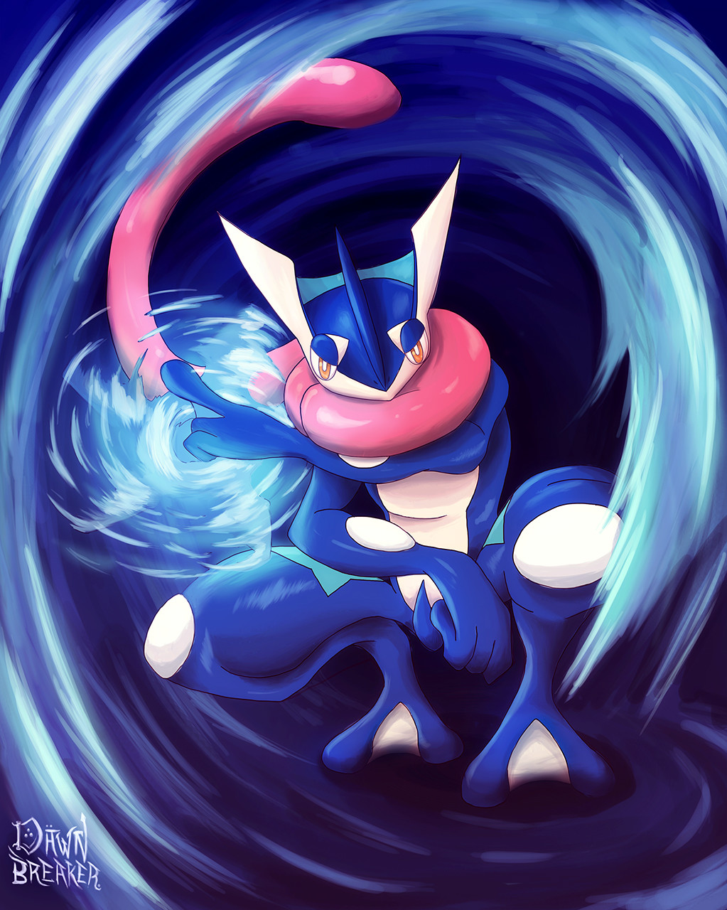 An illustration of Greninja that I did in 2013 after the launch of Pokémon ...