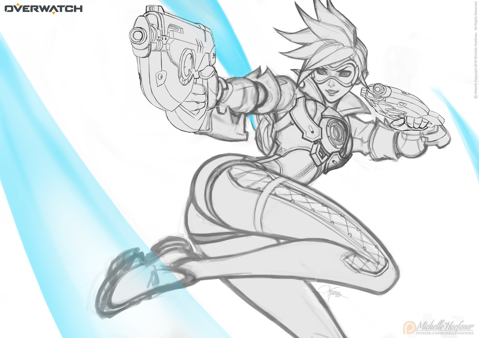 Artstation Tracer 21 Days Of Overwatch Michelle Hoefener