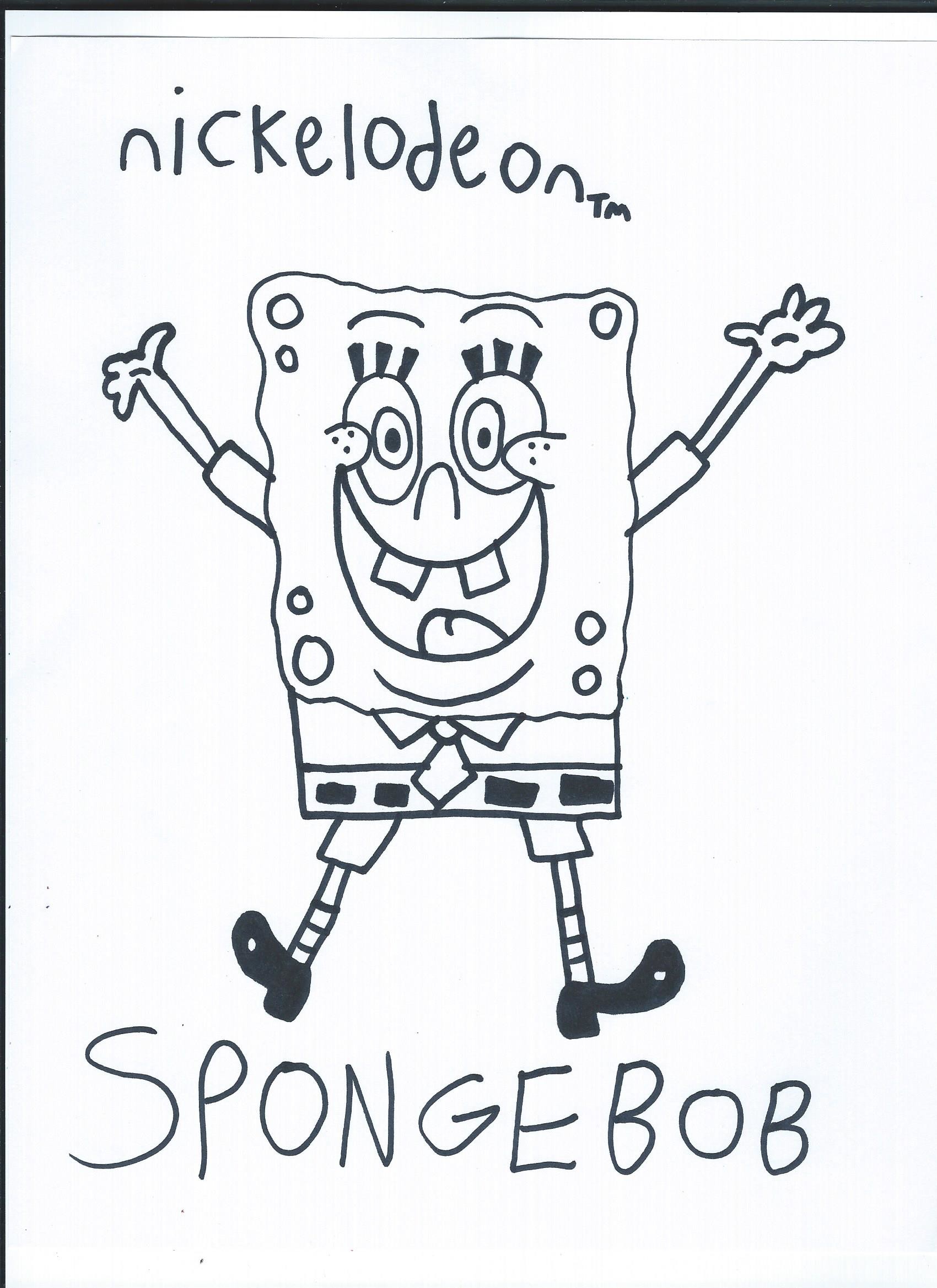 Easy How to Draw SpongeBob SquarePants Tutorial Video and SpongeBob  Coloring Page | Spongebob drawings, Spongebob, Easy drawings