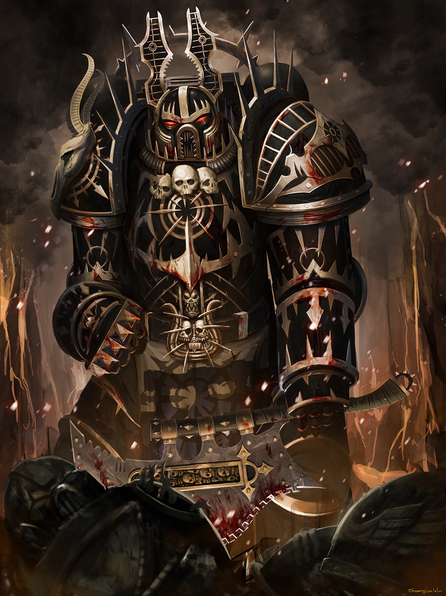 pic Warhammer 40K Chaos Space Marines Art artstation chaos space marine jun yun