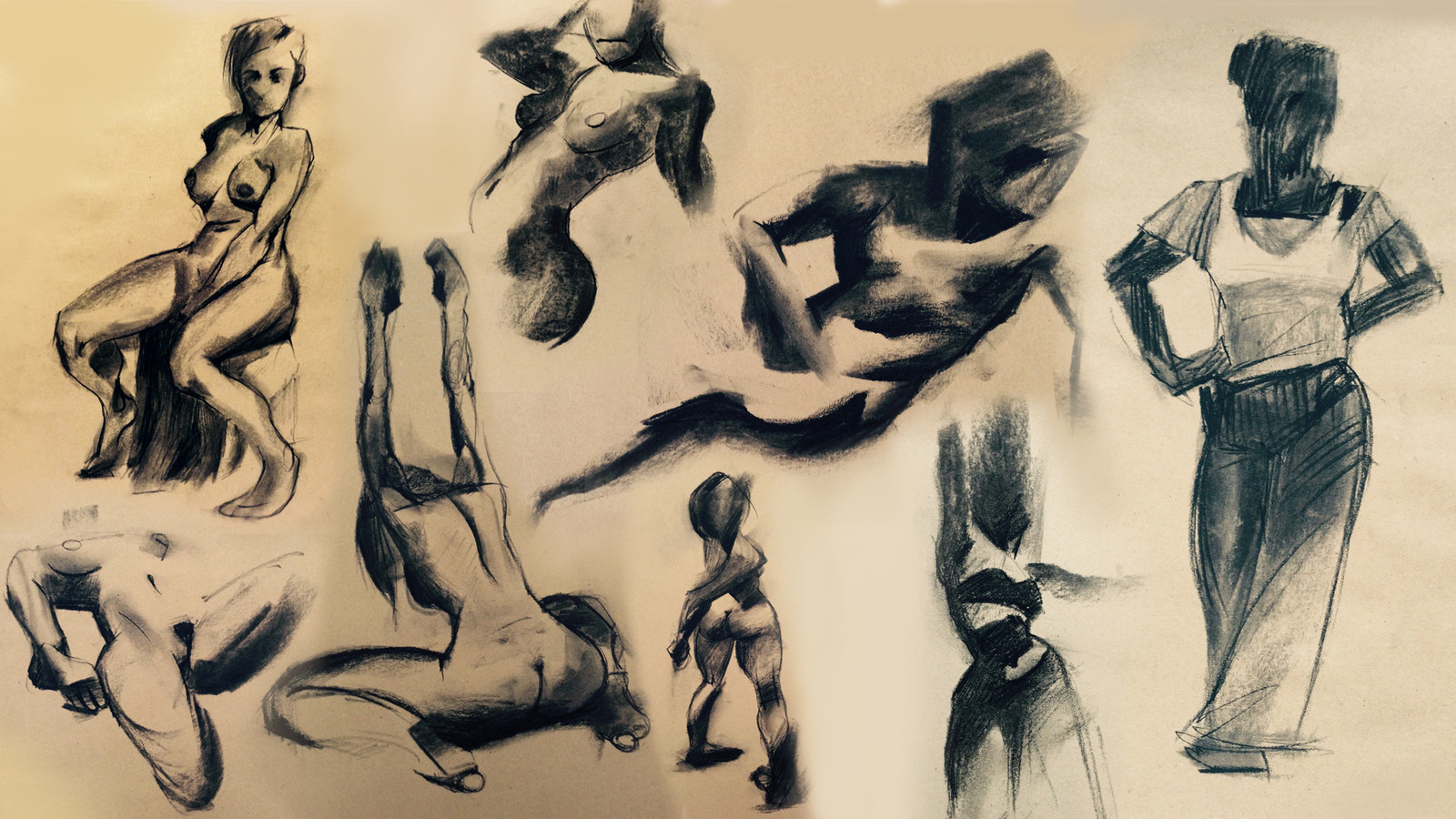 Croquis with Charcoal.