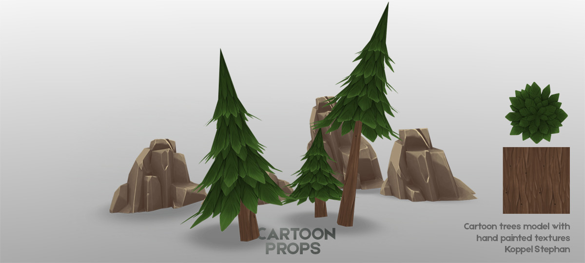 Environment props. Some textures was handpainted, others - generated using native photoshop