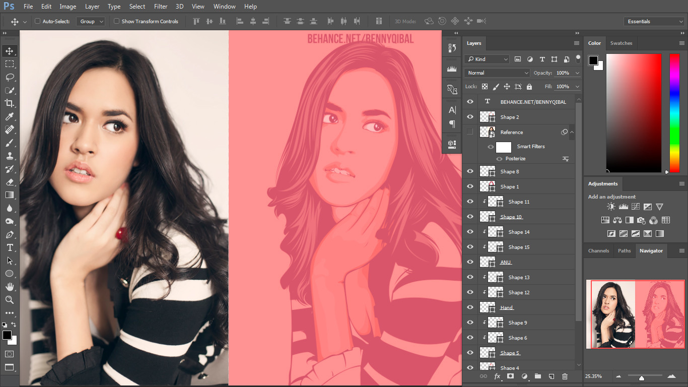 Artstation - Photoshop Tutorial Draw Vector Portrait
