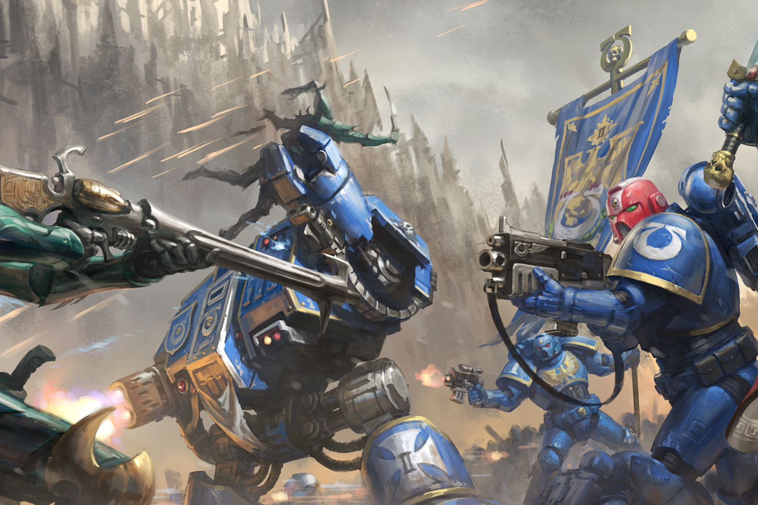 Dreadnaught and Space Marine Close Up