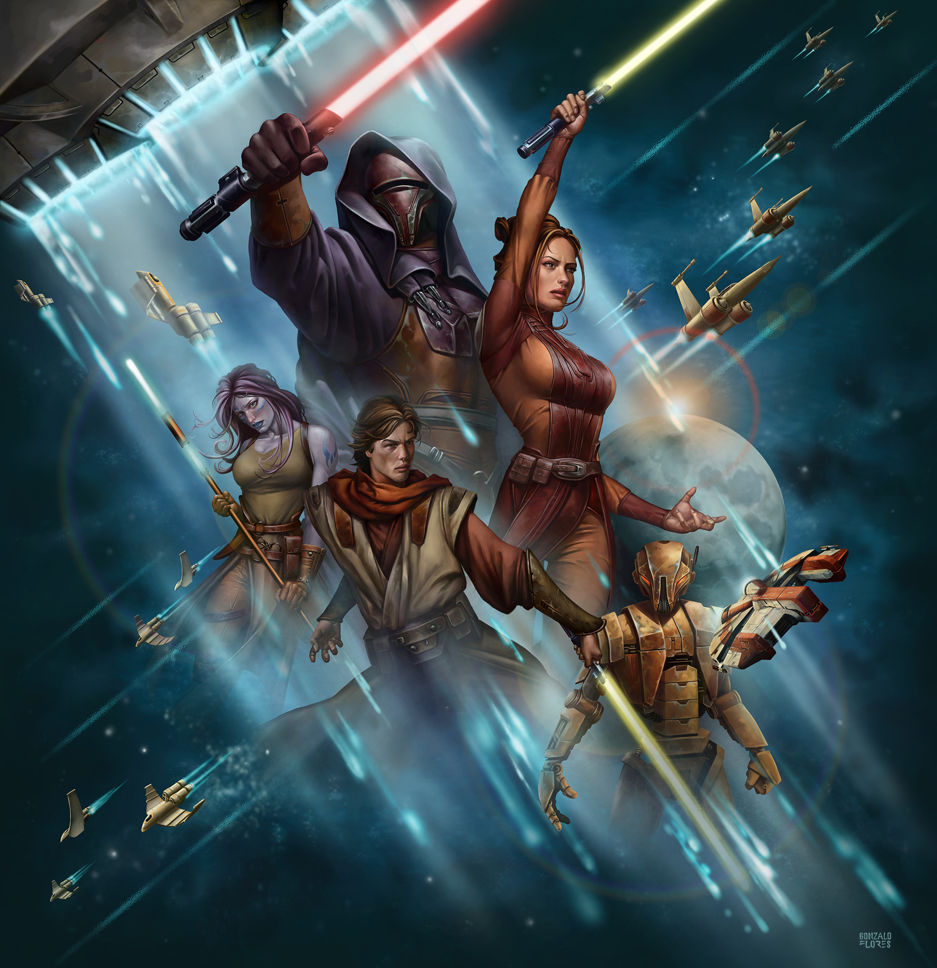 Digital Artist Star Wars Rpg Knights Of The Old Republic Cover