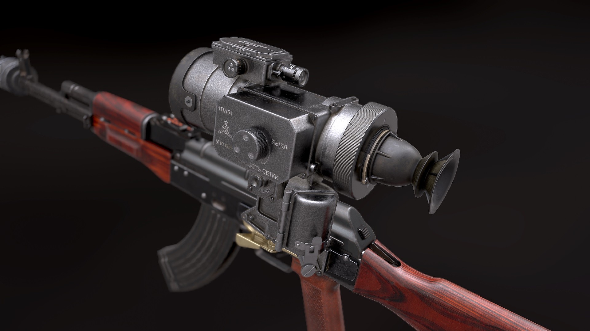 Artstation Akm With Night Scope 1pn51 Denis Morozov