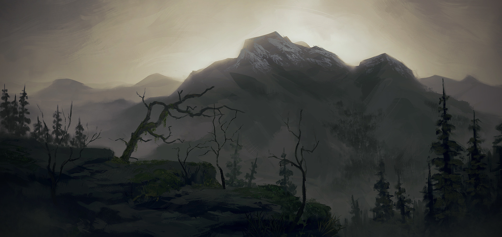 Artstation Landscape 43 Barren Mountains Preston Bechler