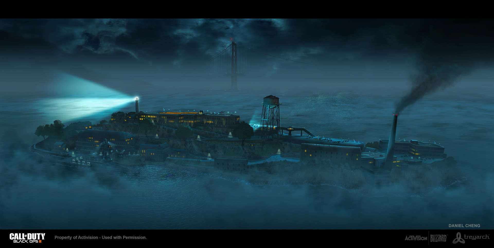 Concept painting of the Alcatraz Island for Call of Duty Zombies: Mob of th...