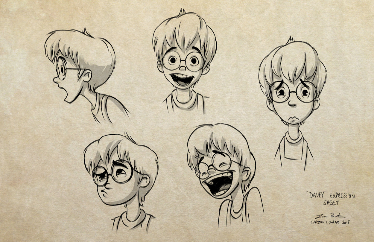 Luke Buxton Character Expression Sheets Sputnik Red
