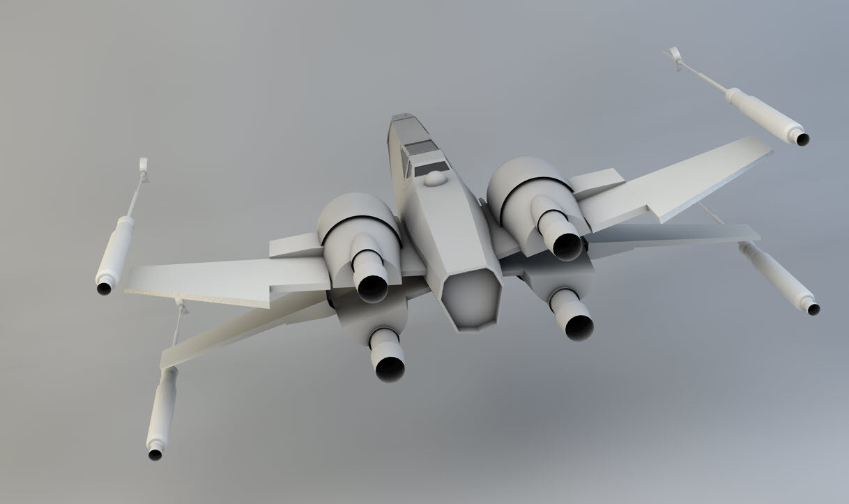 15: Wing split. I really like how the wings fit together in this T-70 version of the X-Wing. I also started building up the wingtip cannons.