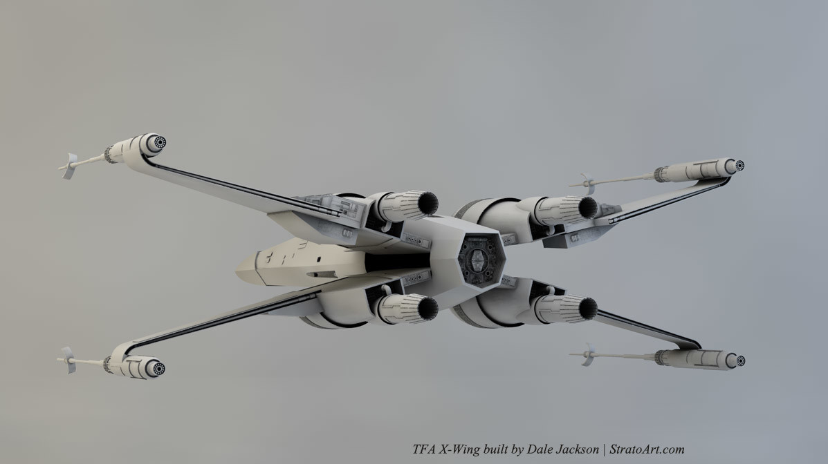 43: Wings Open. Now you can see, I've reshaped the ends of the engines, just below the exhausts, to a rounded rectangle look.