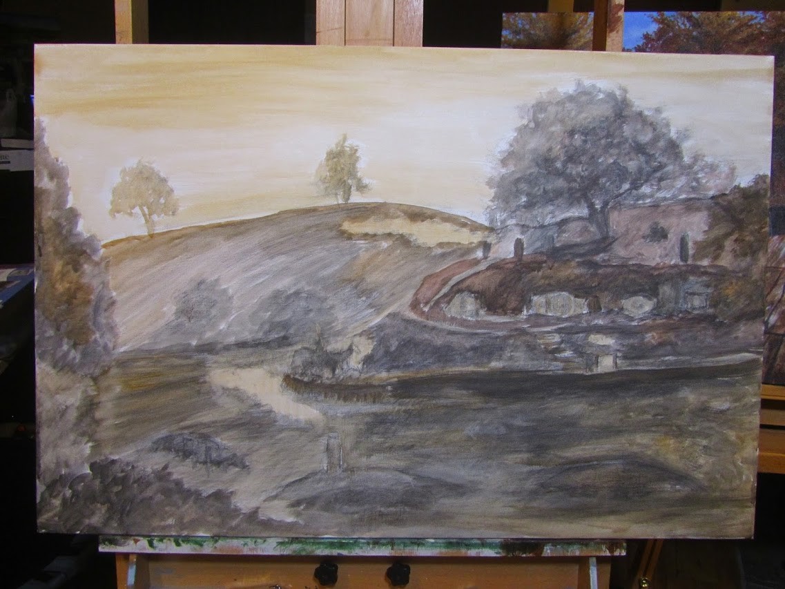 3: Underpainting progress