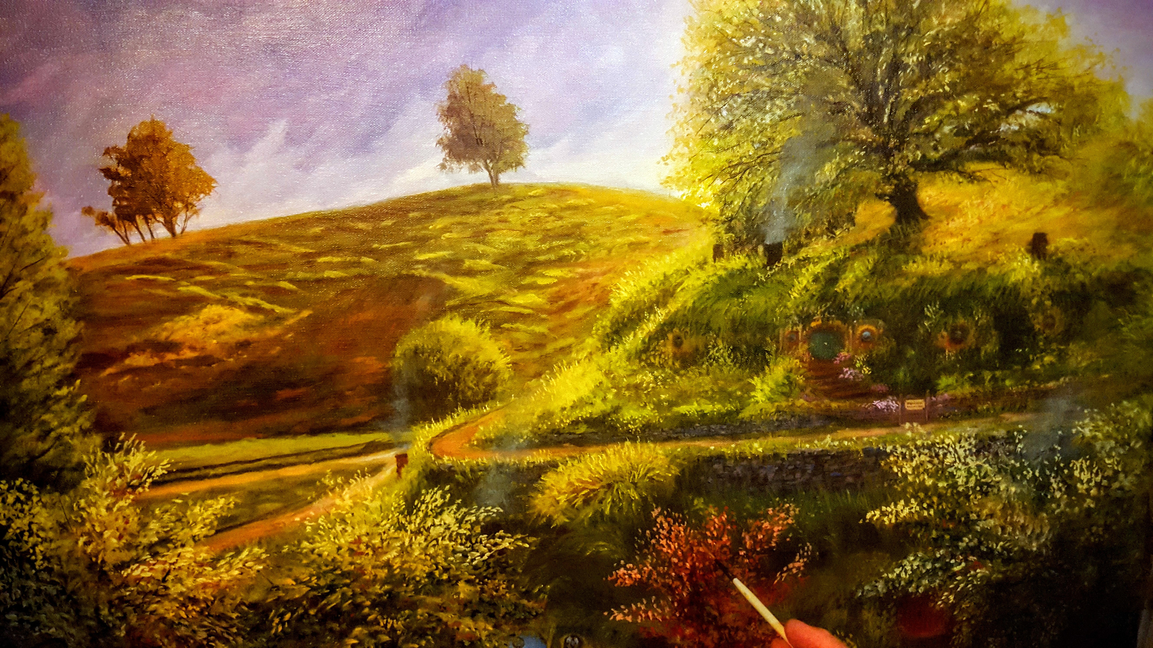 14: Enriching the scene with the tree details in the foreground.