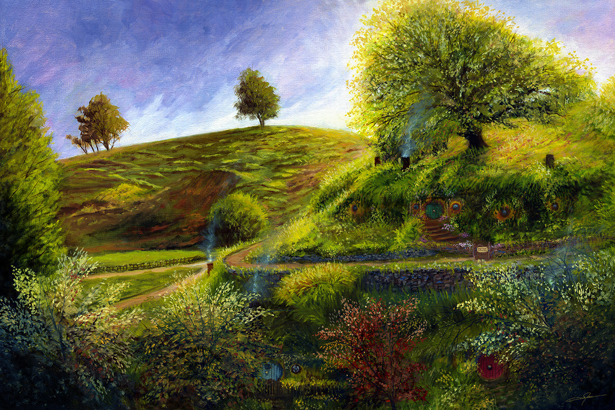 Artstation A Spring Morning At Bag End Oil Painting Dale Jackson