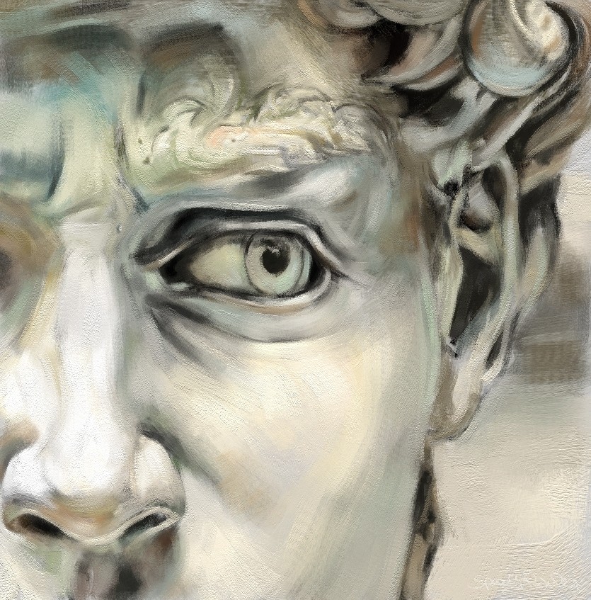 Зачем нужны картины и скульптуры. Микеланджело статуя Давида глаза.