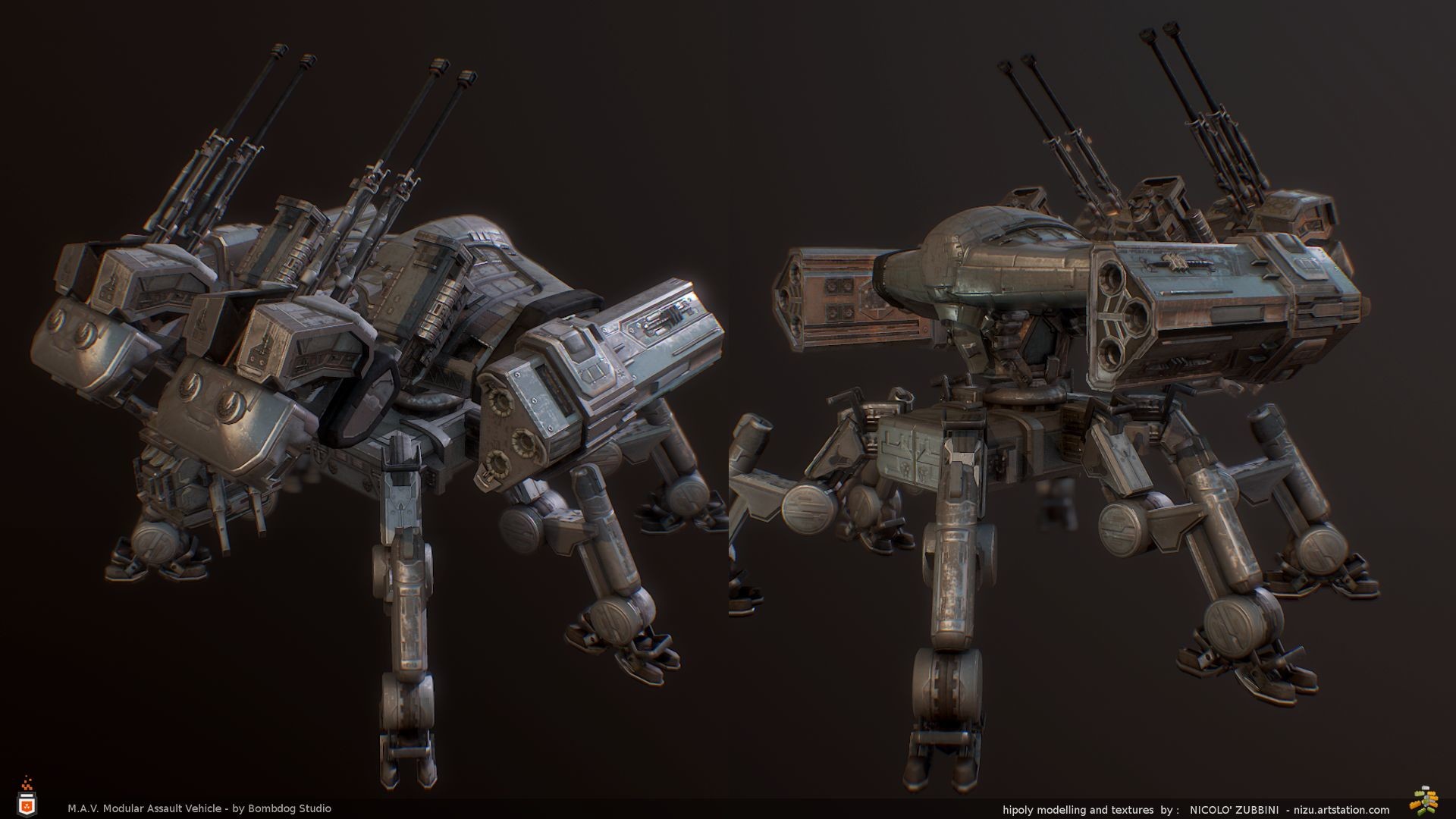 ArtStation M.A.V. modular mech parts
