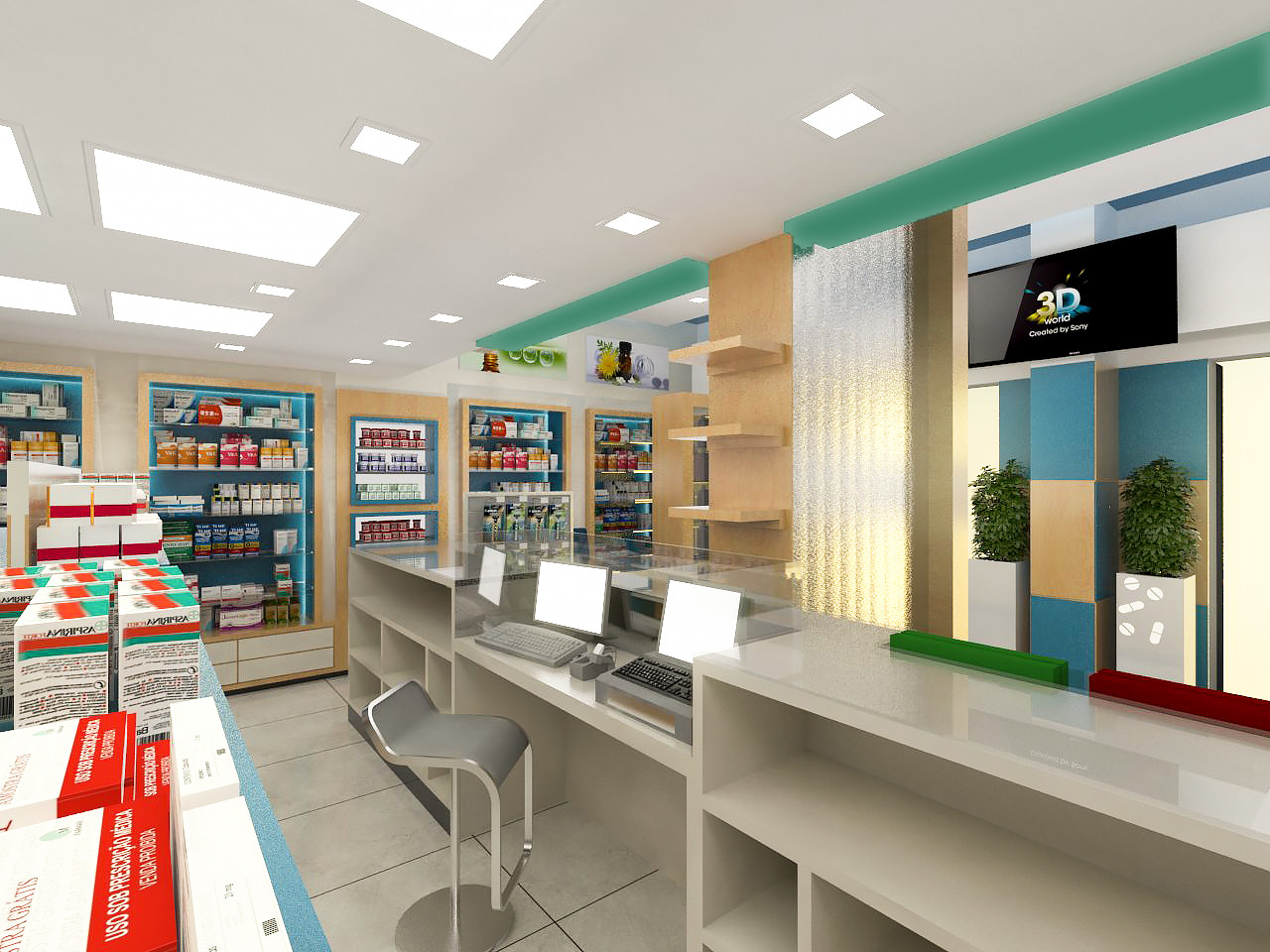 Pharmacy interior Design.