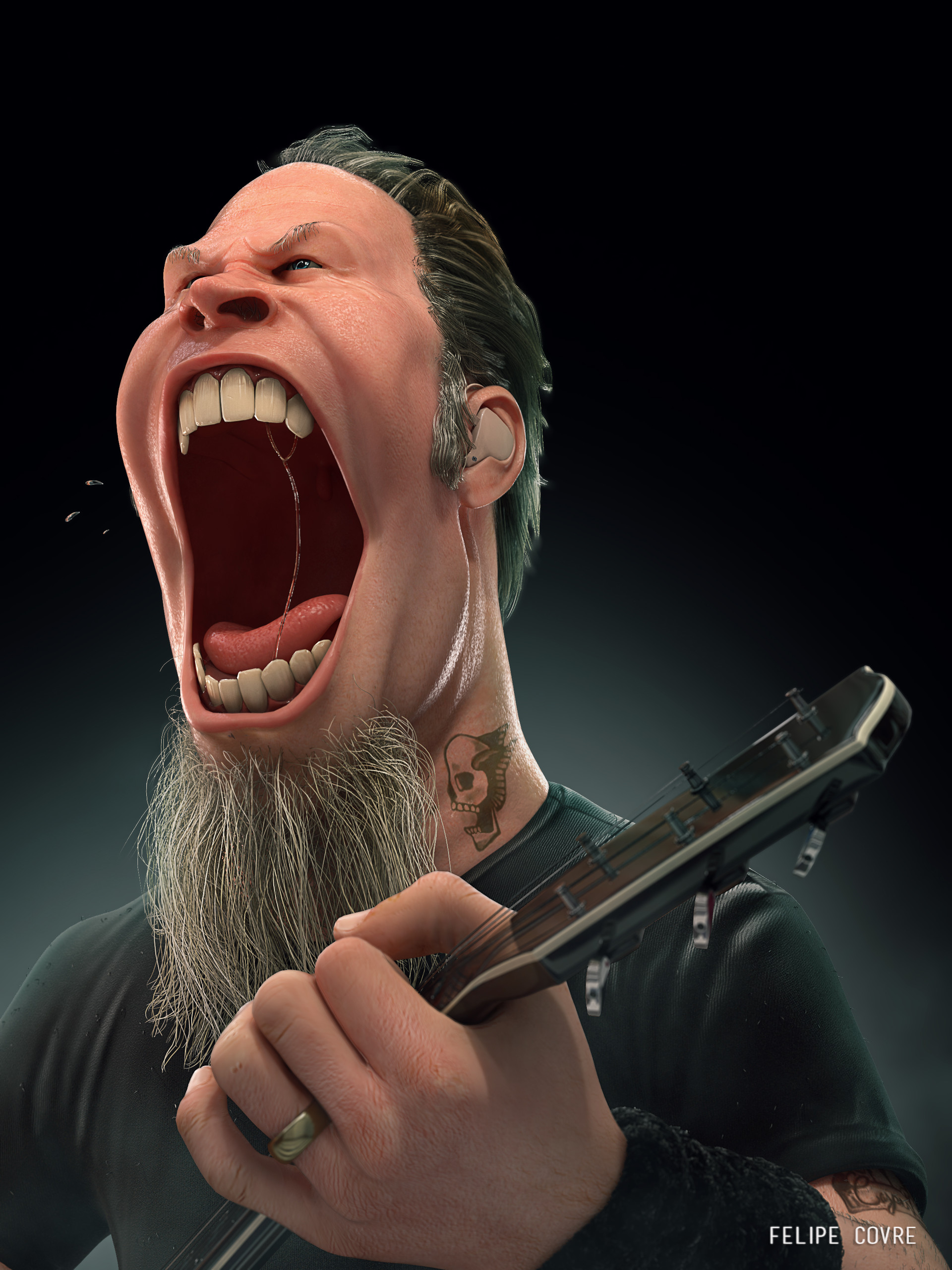 caricature james hetfield felipe covre