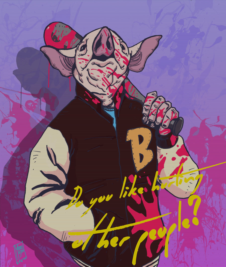 Fanart for ‎Dennaton Games' Hotline Miami.