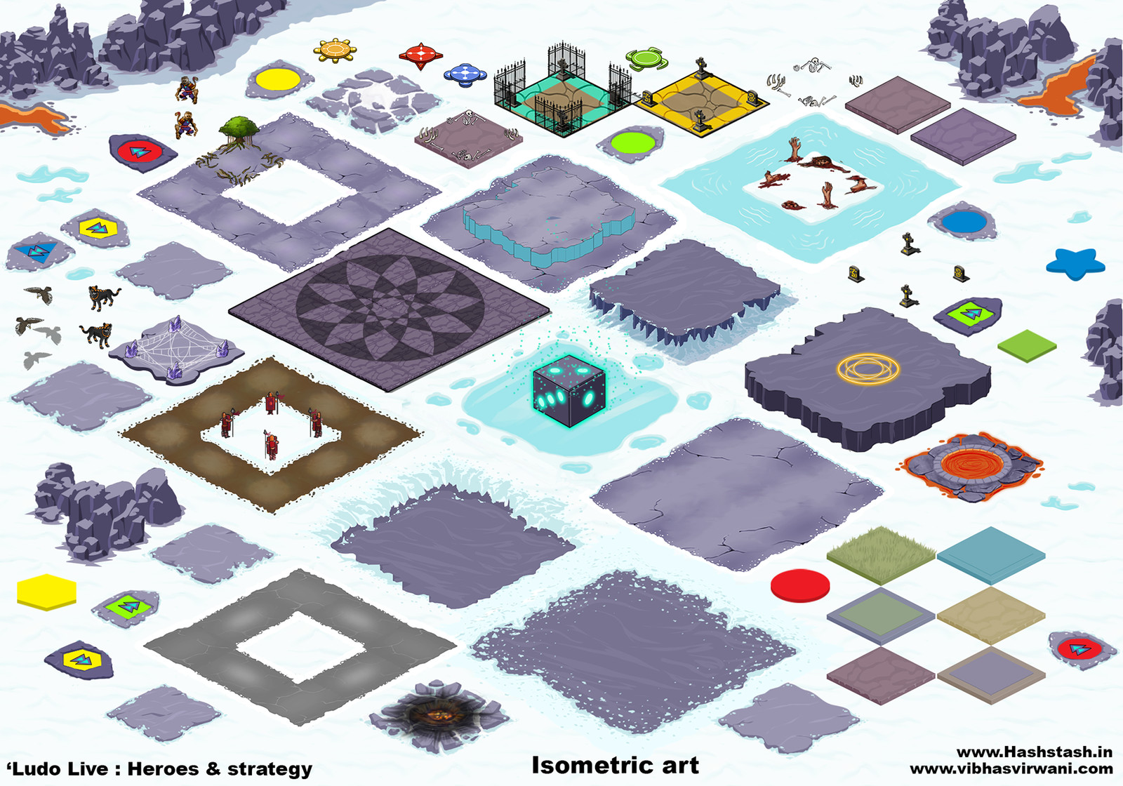 Isometric sprites used for creating the gameplay set