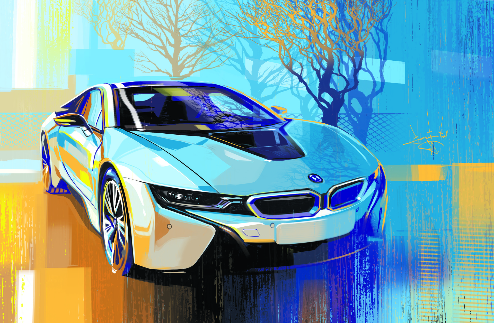 Ai машины. BMW i8 арт. BMW i8 разрисовка. BMW i8 Sketches. BMW спорткар i8 карандаш.